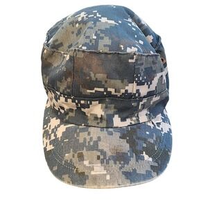 Trooper Hat Army Cap Mens One Size Blue Camo NAVY Adjustable Patriotic USA